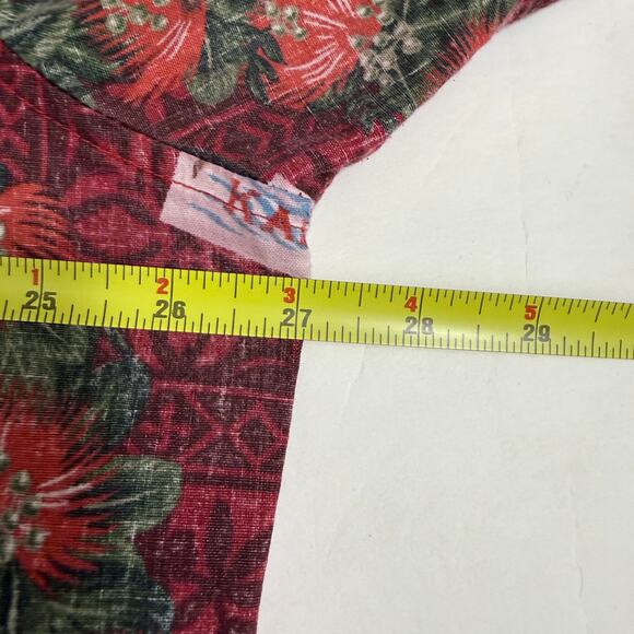 Reyn Spooner Mens Mele Kalikimaka Hawaiian Shirt 2XL Red Santa Music Hula Girl - Picture 12 of 13